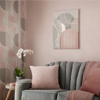 Art for the Home Pink  Grey Art Deco Geometric Metallic Canvas - Pink - thumbnail 1