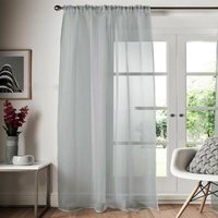 Voile Panel Curtain Slot Top - Silver / 90in