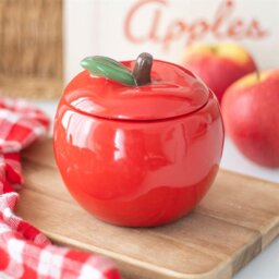 Apple Shaped Scented Candle Jar Charming Kitchen Decor - Red - thumbnail 3