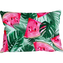 Watermelons and tropical palm leaves Outdoor Cushion - Pink - thumbnail 2