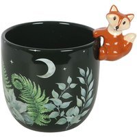 Green Forest Plant Pot with Fox - Black