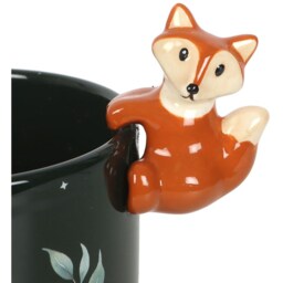 Green Forest Plant Pot with Fox - Black - thumbnail 4
