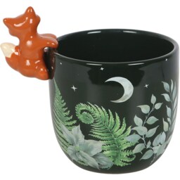 Green Forest Plant Pot with Fox - Black - thumbnail 3