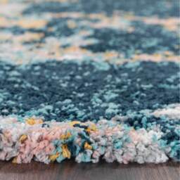 Bold Distressed Abstract Shaggy Living Area Rug - Multicolour / 240 x 60cm - thumbnail 2