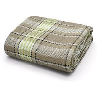 100 Percent Cotton Indian Check Patterend Sofa or Bed Throw - Natural / Lime / 178cm - image 1
