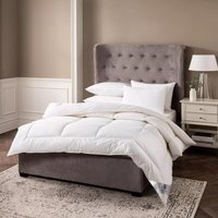 10.5 Tog Cotton Box-Stitched Anti-Allergy All Seasons Duvet - White / Super King size - image 1