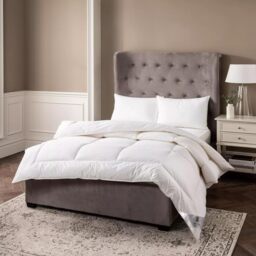 10.5 Tog Cotton Box-Stitched Anti-Allergy All Seasons Duvet - White / Super King size - thumbnail 2