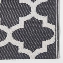 Homescapes Outdoor Rug Luxury Waterproof Reversible, Black Nola Geometric - Black / 200cm - thumbnail 4
