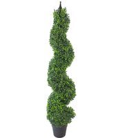Tall Artificial Boxwood Tower Tree Topiary Spiral Metal Top - Buxus Spiral / 30cm