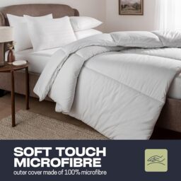 Night Comfort 7.5 Tog Feels Like Down Summer Cool Microfibre Duvet - White / Super King size - thumbnail 3