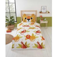Wild Cats Childrens Duvet Cover Set - Orange / Single - image 1