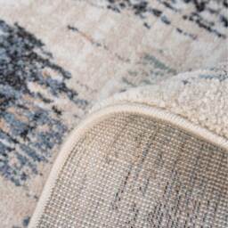 Beige Navy Blue Distressed Diamond Trellis Living Area Rug - Multicolour / 150 x 80cm - thumbnail 4