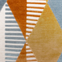 Metro Harlequin Velvet Square Cushion - Ginger / Polyester - thumbnail 5