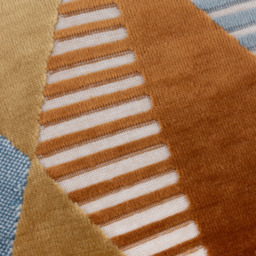 Metro Harlequin Velvet Square Cushion - Ginger / Polyester - thumbnail 2