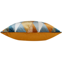 Metro Harlequin Velvet Square Cushion - Ginger / Polyester - thumbnail 3