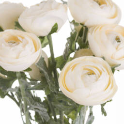 Soft Cream Ranunculus Spring Stems Artificial Flowers - Green - thumbnail 2