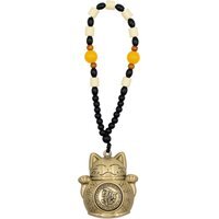 Lucky Cat Feng Shui Hanging for Prosperity  Wealth Attraction - Gold