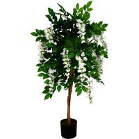 130cm White Artificial Wisteria Tree - Green