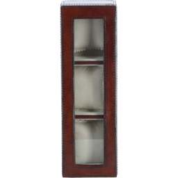 Premium Leather Triple Watch Case with See Through Lid - Chestnut - thumbnail 5