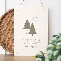 Into the Woods Hanging Sign - 40 x 20cm - image 1