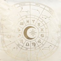Celestial Elegance Astrology Wheel Cushion 35Cm - Off White