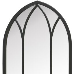 Arcus Window Outdoor Arch Garden Wall Mirror - Black - thumbnail 2