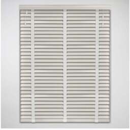 50mm Slat Real Wood Venetian Blind With Tapes 120cm Drop - Cream / 240 - thumbnail 2