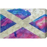Maps and Flags Scotland Flag Graphic Art Wrapped on Canvas - Blue / 92cm
