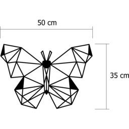 Butterfly  Wall Art Metal Decorative Object - Black - Black - thumbnail 3