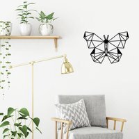 Butterfly  Wall Art Metal Decorative Object - Black - Black