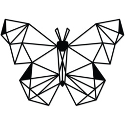 Butterfly  Wall Art Metal Decorative Object - Black - Black - thumbnail 2