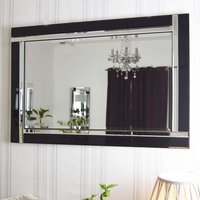 MirrorOutlet Aston Black All Glass Small Mirror 91 x 61cm - Black - image 1