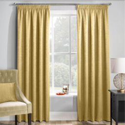 Matrix Ochre Tape-Top Thermal Noise Reducing Dim Out Curtains - Ochre / 229cm / 168cm - thumbnail 2