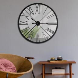 Large Metal Oversized Roman Numerals Wall Clock - Silver / 11cm / 70cm - thumbnail 2