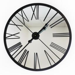 Large Metal Oversized Roman Numerals Wall Clock - Silver / 11cm / 70cm - thumbnail 4