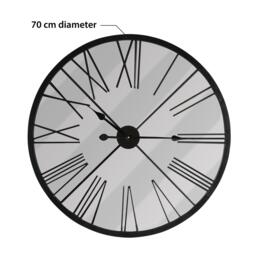 Large Metal Oversized Roman Numerals Wall Clock - Silver / 11cm / 70cm - thumbnail 3