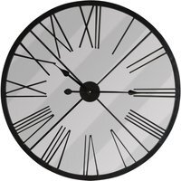 Large Metal Oversized Roman Numerals Wall Clock - Silver / 11cm / 70cm - thumbnail 1