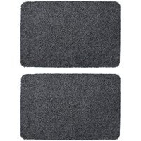 JVL Tanami Barrier Mat and Runner - Charcoal - Charcoal / CottonLatex / 50x75cm