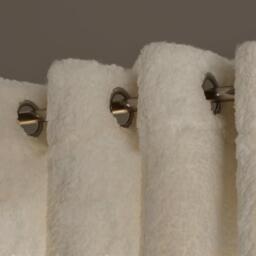 Pair Of Teddy Fleece Thermal Eyelet Curtains - Cream / 228cm - thumbnail 4