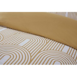 Arches Geometric Polycotton Duvet Set With Pillowcase - Ochre / King - thumbnail 3