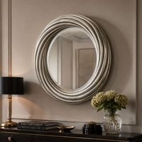 Large round Champagne mirror - Silvery/champagne