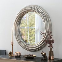 Large round Champagne mirror - Silvery/champagne