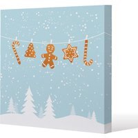 Hanging Ginger Breads Gallery Canvas - Blue / 90cm
