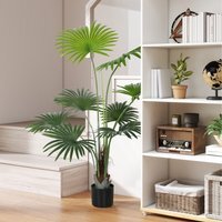 HOMCOM Artificial Plant with PEVA Leaves and Coconut Coir  - Green / 145cm
