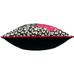 Serpentine Animal Print Cushion - Black-Ruby / Polyester - thumbnail 3