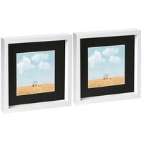 "10"" x 10"" White 3D Box Photo Frame - 6"" x 6"" Mount - Pack of 2 - White/Black" - thumbnail 1