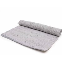 Large Grey Indian Handloom Cotton Rug Soft Durable Stylish - Grey