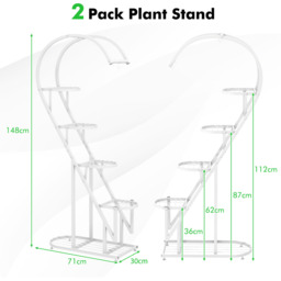 5 Tier Metal Plant Stand-White - White - thumbnail 3