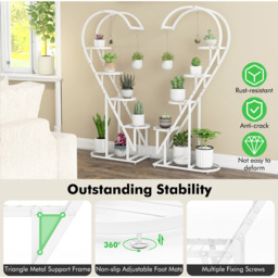 5 Tier Metal Plant Stand-White - White - thumbnail 5