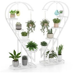 5 Tier Metal Plant Stand-White - White - thumbnail 2